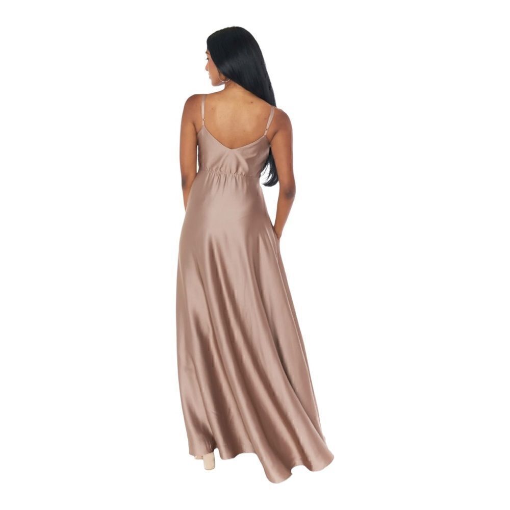 Show Me Your Mumu Faith Maxi Dress Dune Luxe Satin Bridesmaid XS - Picture 4 of 11